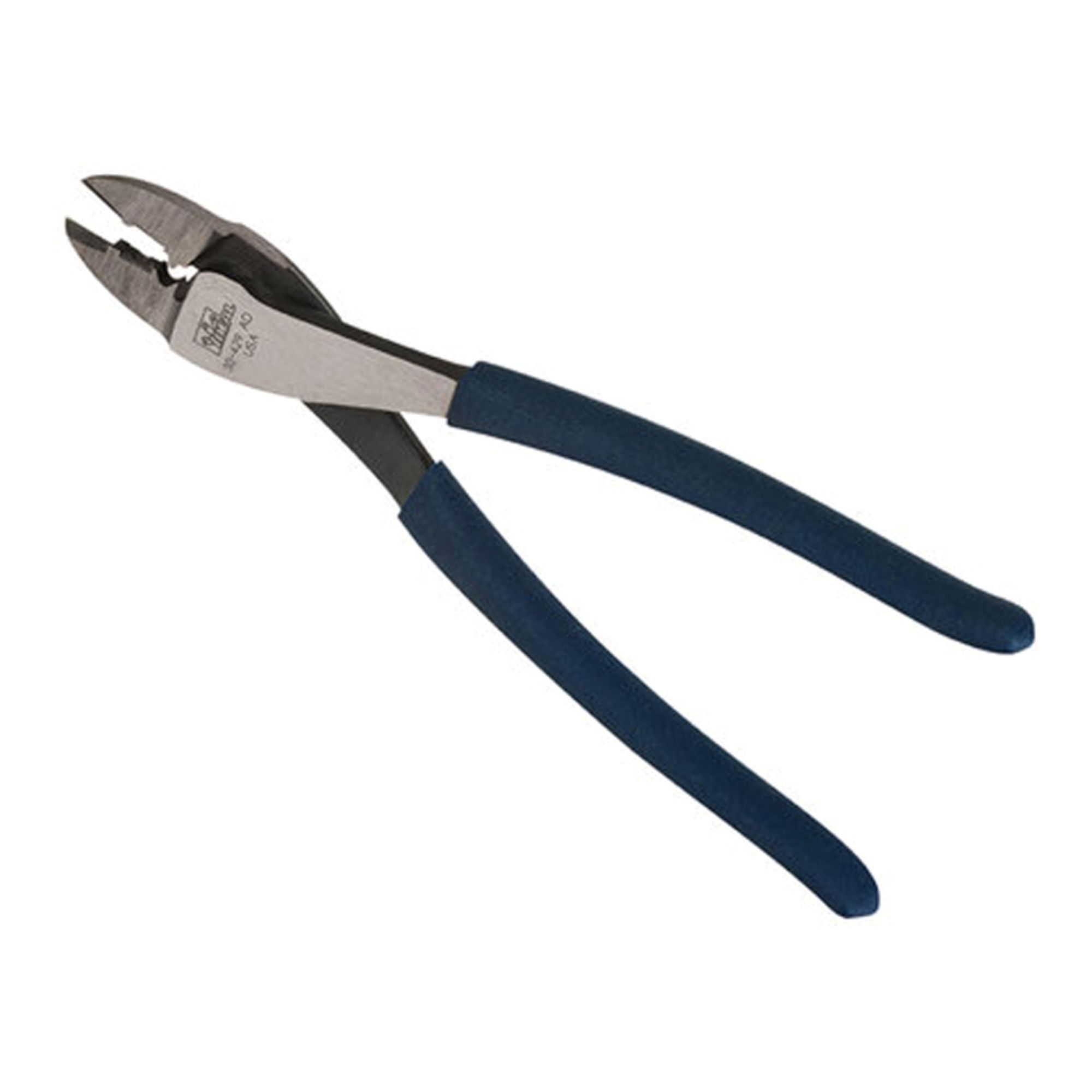 IDEAL, Multi-Crimp Tool 9-3/4? Dipped-Grip, Crimps bare or insulated terminals and splices on 10–22 AWG wire, Knife-to-anvil blades, High-leverage design, Drop-forged, high-carbon steel construction, Made in USA,